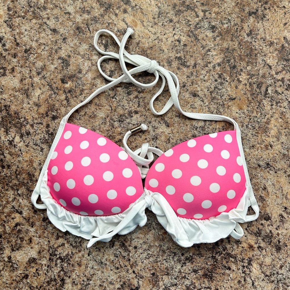 Voda Swim Push-Up Bikini, Pink/White Polka Dots, Size S